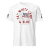 Red White Camo and Blue Men's T-Shirt